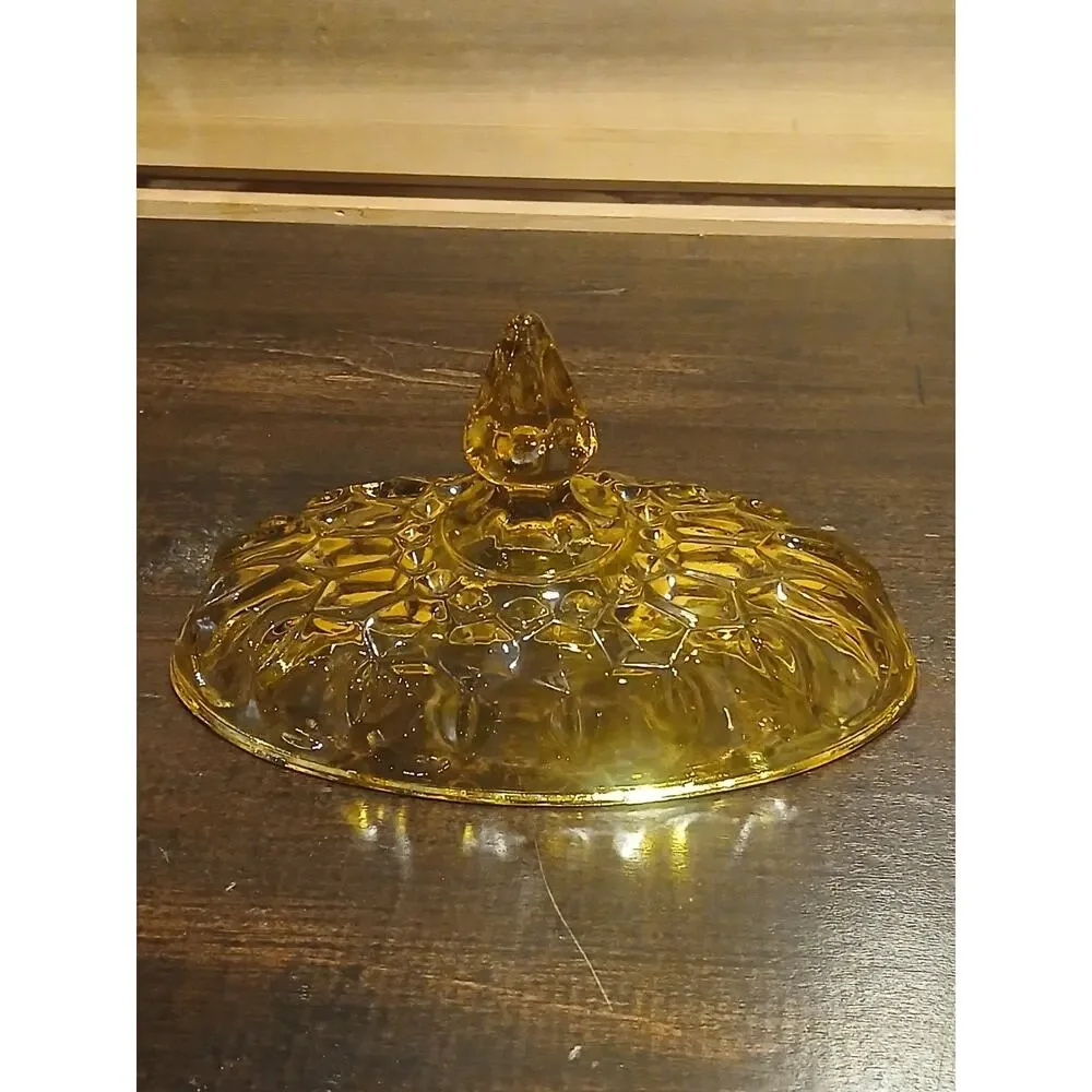 Vintage MCM Amber Better Dish with Lid Glass Oval Anchor Hocking Fairfield